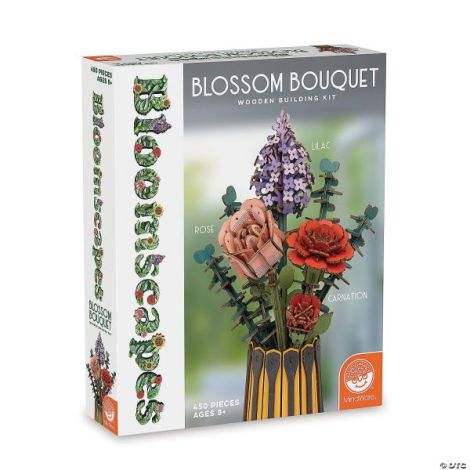Set constructie Buchet de flori, din lemn, Bloomscapes Blossom Bouquet - set creativ 450 piese - imagine 6